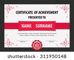 horizontal certificate template ... | Shutterstock .eps vector #311950148