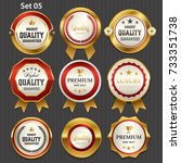 premium commercial golden badge ... | Shutterstock .eps vector #733351738