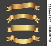 set of golden ribbons vector. | Shutterstock .eps vector #1066999952