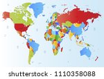color world map vector | Shutterstock .eps vector #1110358088