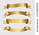 set of golden ribbons vector. | Shutterstock .eps vector #1121802245