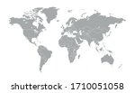 world map grey vector modern | Shutterstock .eps vector #1710051058