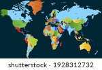 world map color vector modern.... | Shutterstock .eps vector #1928312732