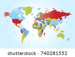 color world map | Shutterstock .eps vector #740281552