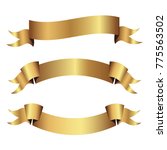 set of golden ribbons vector.  | Shutterstock .eps vector #775563502