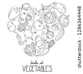 heart shape of fresh vegetables.... | Shutterstock .eps vector #1286364448