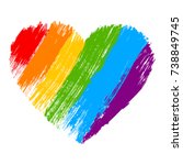 Grunge Heart In Rainbow Color....