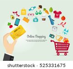 online shopping e commerce... | Shutterstock .eps vector #525331675