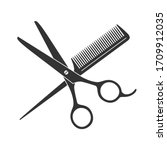 Scissors And Hairbrush Graphic...