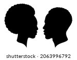 man and woman heads silhouettes.... | Shutterstock .eps vector #2063996792