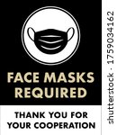 face masks required sign  ... | Shutterstock .eps vector #1759034162