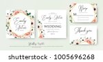 floral wedding invitation... | Shutterstock .eps vector #1005696268