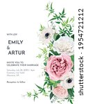 elegant editable vector floral... | Shutterstock .eps vector #1954721212
