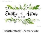 wedding invite invitation card... | Shutterstock .eps vector #724079932