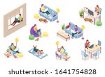 set of isolated vector woman at ... | Shutterstock .eps vector #1641754828