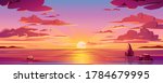 panorama of sea sunset or ocean ... | Shutterstock .eps vector #1784679995