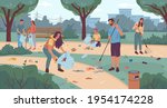 people volunteers cleaning up... | Shutterstock .eps vector #1954174228