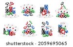 casino set  falling chips and... | Shutterstock .eps vector #2059695065
