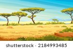 African Savannah Landscape With ...