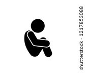 sitting  child  sad icon.... | Shutterstock .eps vector #1217853088