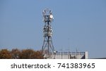 Small photo of Radiocommunication antenna. Telecomunications technology. Iron construction.