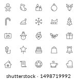 Christmas Outline Vector Icons...