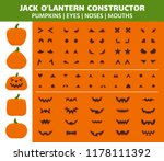 Halloween Pumpkin Flat Icons...
