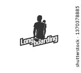 long board man silhouette logo... | Shutterstock .eps vector #1370378885