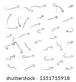 super set hand drawn arrows ... | Shutterstock .eps vector #1351715918