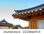 Korean traditional eaves. The eaves of traditional temples. Beautiful Korean traditional eaves.