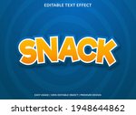 snack text effect template design with bold style and abstract background use for business brand logo and sticker
