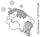 vector cute  sleeping  unicorn... | Shutterstock .eps vector #1317272168