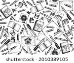 vector school doodles seamless... | Shutterstock .eps vector #2010389105