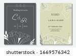 minimalist floral wedding... | Shutterstock .eps vector #1669576342