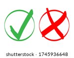 cross and tick symbols.... | Shutterstock .eps vector #1745936648