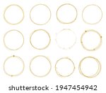 doodle circular elements. gold... | Shutterstock .eps vector #1947454942