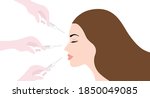 dermal filler injections. woman ... | Shutterstock .eps vector #1850049085
