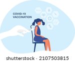 doctor hand giving vaccine... | Shutterstock .eps vector #2107503815