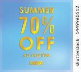 summer discount 70  off.blurred ... | Shutterstock .eps vector #1449960512