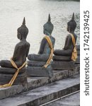 Small photo of Buddha statues in Seema Malaka temple in Colombo, Sri Lanka, situated in the Beira Lake.