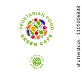 green cafe vegetarian food logo.... | Shutterstock .eps vector #1105006838