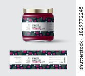 raspberry jam label and... | Shutterstock .eps vector #1829772245
