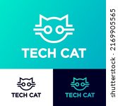 technical cat logo. digital... | Shutterstock .eps vector #2169905565