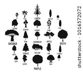 Tree Icons Set. Simple...
