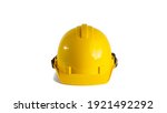 Yellow safety hat isolated on...