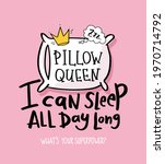 Pillow Queen Text And Crown...