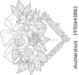 realistic rose flower bouquet... | Shutterstock .eps vector #1950643882