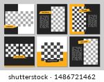 set of editable square banner... | Shutterstock .eps vector #1486721462