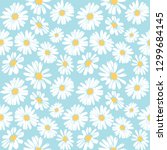 daisy flower vector pattern... | Shutterstock .eps vector #1299684145