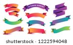 set of colorful and fun ribbon... | Shutterstock .eps vector #1222594048